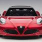 Alfa Romeo 4C Spider Red Sports Car 1:18 Scale Diecast Model Car