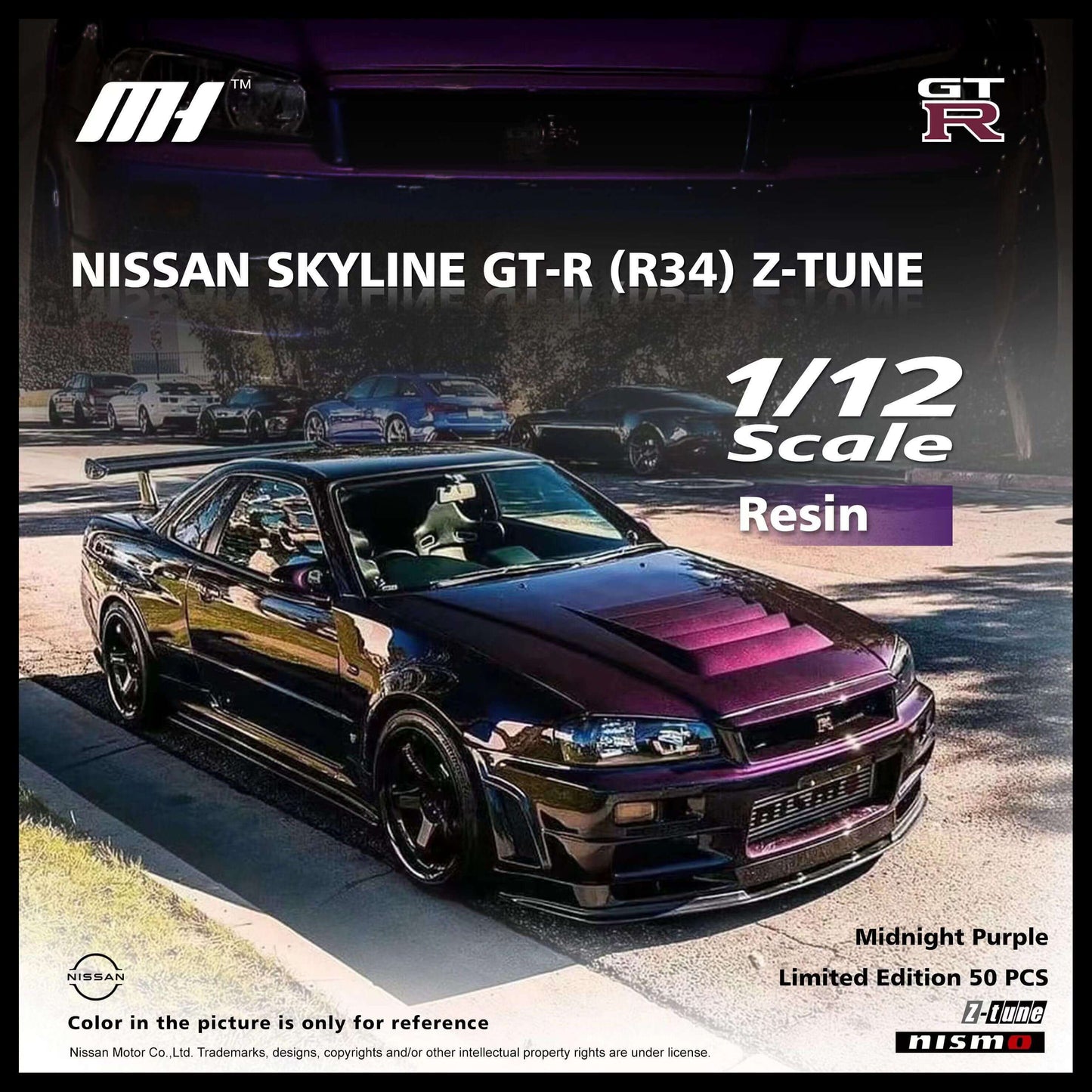 Nissan GTR R34 Z-tune 1:12 Sports Car Limited Edition Resin Model Car