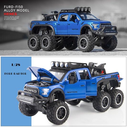 Ford Raptor off-road pickup 1:28 diecast model toy car for kids